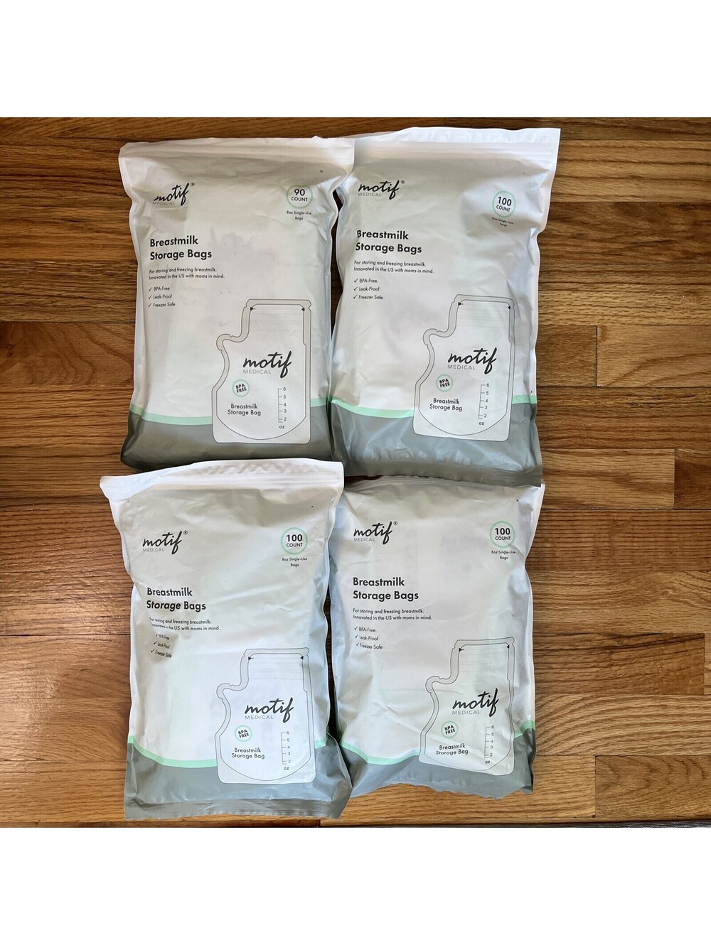 Lot Of 4 Motif Medical Breast Milk Storage Bags 8oz 400 Count Total